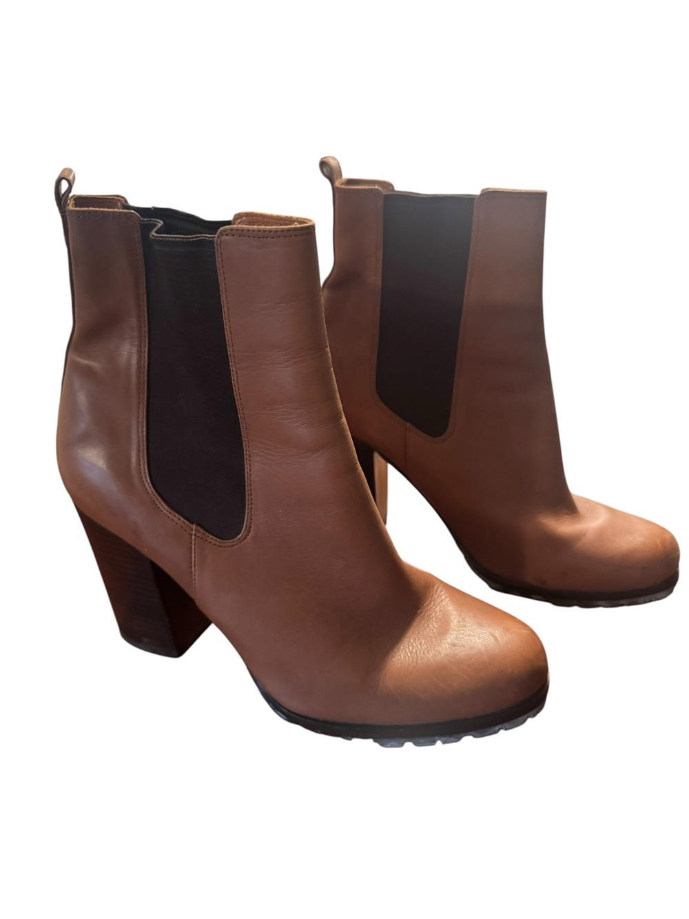 Coach Women's Brown Chelsea Block-Heel Ankle Boots sz 9